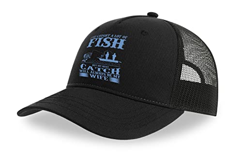 Casquette de camionneur amusante en coton avec visière incurvée pour pêcheur