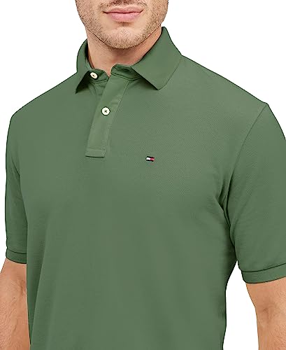 Image of Tommy Hilfiger Mens Short Sleeve Cotton Pique Polo Shirt in Regular Fit