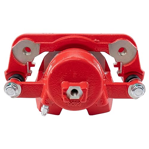 Image of TRQ Front Right Brake Caliper w /Bracket Performance Red Passenger Side | For 2003-2008 Honda Pilot