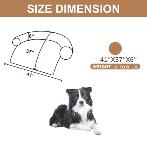 Image of Calming Dogs /Cats Bed Mats, Dog Pad Washable Removable Couch Cover, Plush Long Fur Mat for Pets, Waterproof Lining, Perfect for Small, Medium and Large Dogs and Cats (Desert Brown, 41 inchx37 inch)