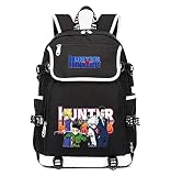 WANHONGYUE Hunter X Hunter Anime Cosplay Rucksack 15.6' Laptop Backpack Book Bag with USB Charging Port Black / 7