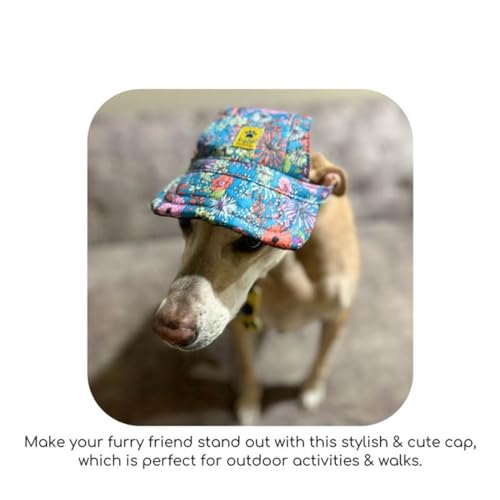 Image of A+a Pets' Stylish Baseball Cap for Dogs & Cats | Adjustable Toggle| Printed Waterproof | for Everyday, Summer, and Rainy Days (L)