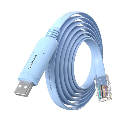 Image of Console Cable RJ45 to USB, Console Cable，USB Console Cable with FT232 Chip Compatible with Cisco,HP,NETGEAR,Huawei,Routers /Switches for Laptop in Linux,Windows, Mac
