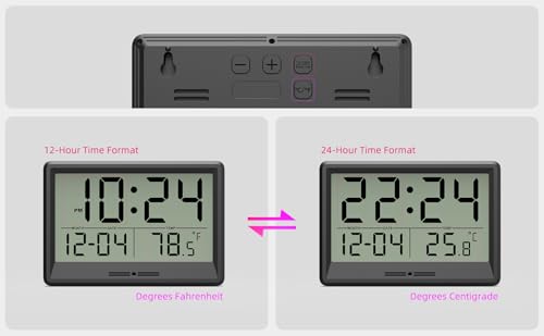 Horloge murale numerique LCD a affichage geant et haute precision