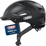 ABUS Casque de ville Hyban 2.0 - Casque de vélo avec feu arrière, coque dure en ABS, bon...