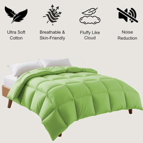 Image of Palatial King Size Comforter Set - All Season Down Alternative Bedding Comforter Set - Quilted Duvet Insert with Corner Tabs - Box Stitched Blanket - Breathable, Soft - Sage Green