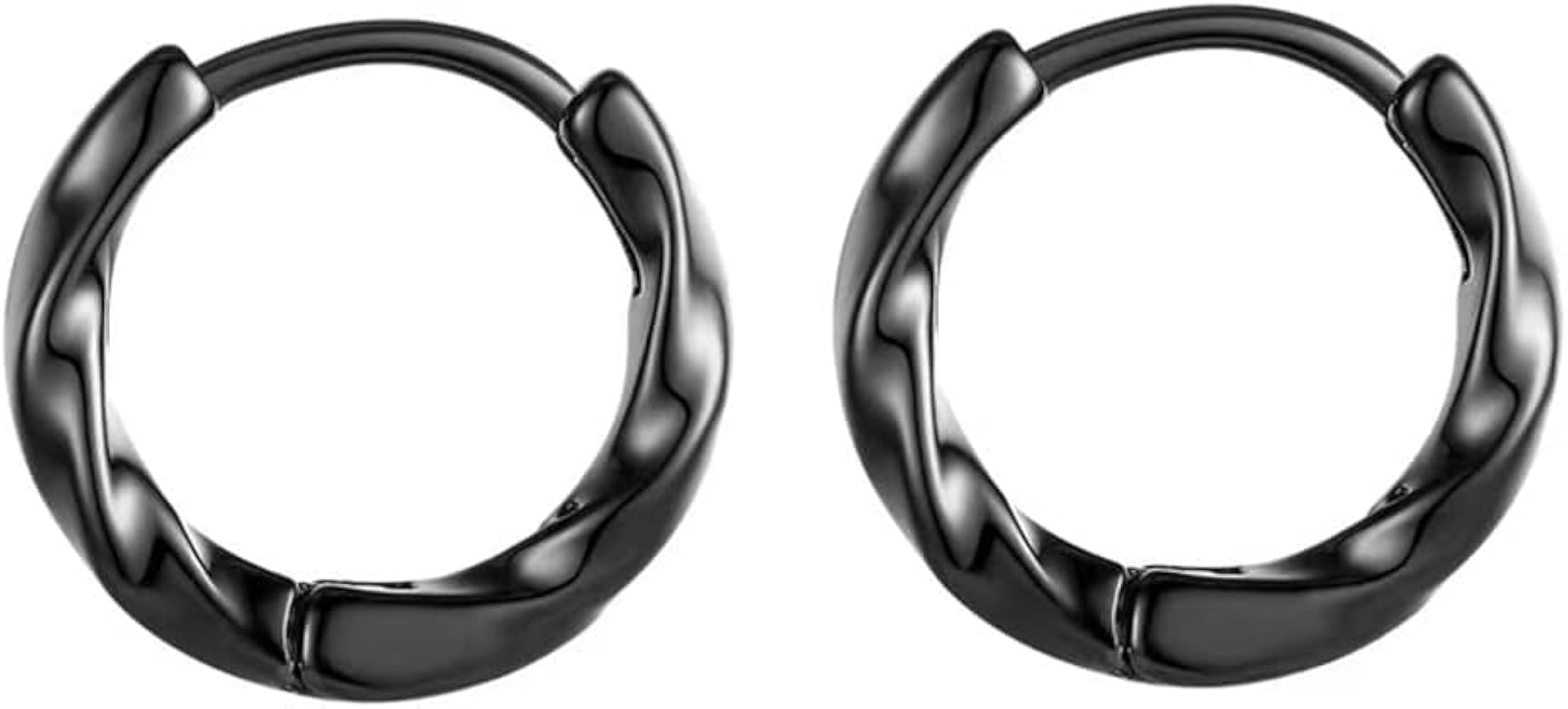黒と金のツイストデザインピアス セール】blackdia ocean ツイストハーフフープピアス（ピアス