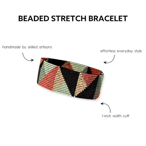 INK + ALLOY Beaded Bracelet for Women, Kenzie Seed Bead Stretch Stackable Bracelets, Handmade Jewelry for the Modern Bohemian, 1-Inch Width4