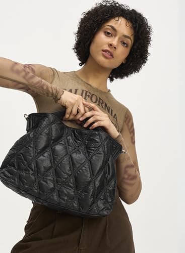 Bolso tote acolchado para mujer, bolso cruzado con correa para hombro miniatura 3