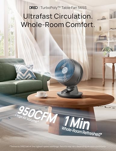 Image of DREO Smart Fan for Bedroom, Powerful 85 ft Airflow, 12 Inches, Desk Fans in 20dB Quiet, 90+90 oscillating fans, App /Voice Control, 9 Speeds & 8 /12H Timer for Home Office Dorm