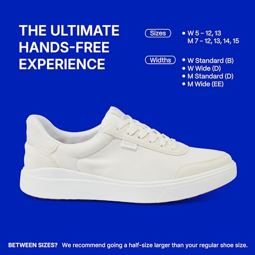 Kizik Slip On Sneakers: Prague 2 - Court Style, 4-Way Stretch Canvas with Suede Details, Casual Shoes for Women, Hands Free Convenience - Womens Wide Width4