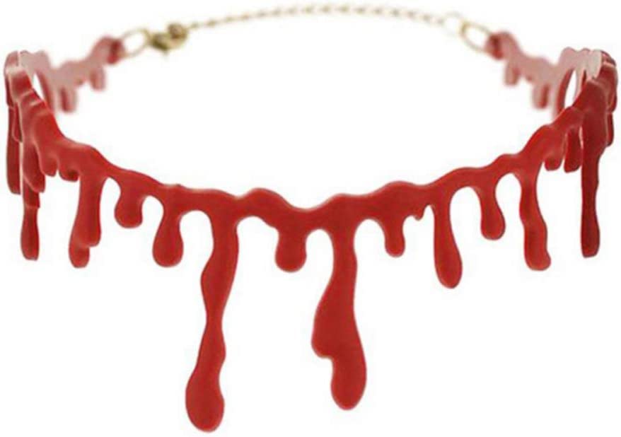 Durable and Nice Halloween Horror Blood Drip Necklace Decoration Costumes Bloody Choker Necklace Scary Party Favors Party Accessories - 