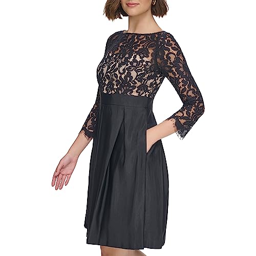 Eliza J Women's 3/4 Sleeve Boat Neck Knee Length2