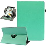 Universal 7 8 Inch Tablet Case, Viclowlpfe 360 Degree Rotating Multi-Angle Viewing Stand PU Leather Case for 7.0-8.5 Inch Android Tablet, Mint
