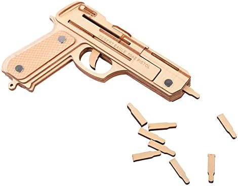 Jauarta 3D Wooden Rubber Band Gun Jigsaw Puzzle Toy DIY Handmade Model Kid Child Woodcraft Assembly Kit