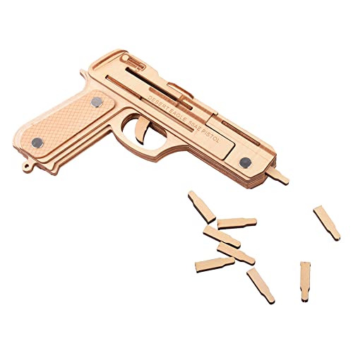 Syrisora 3D en Bois élastique Pistolet Puzzle Jouet Bricolage Modèle Fait à la Main Enfant Woodcraft Kit D'assemblage