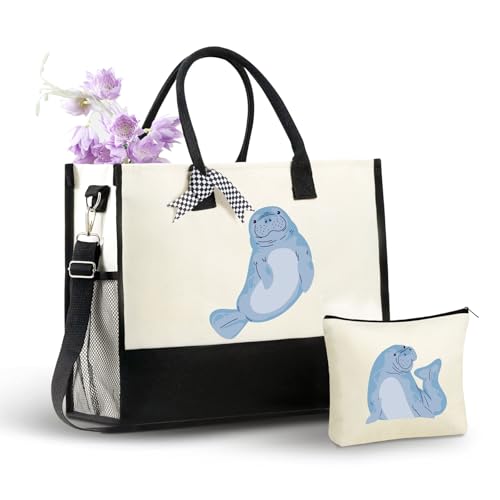 Bolso Tote de lona con cierre y correa miniatura 1