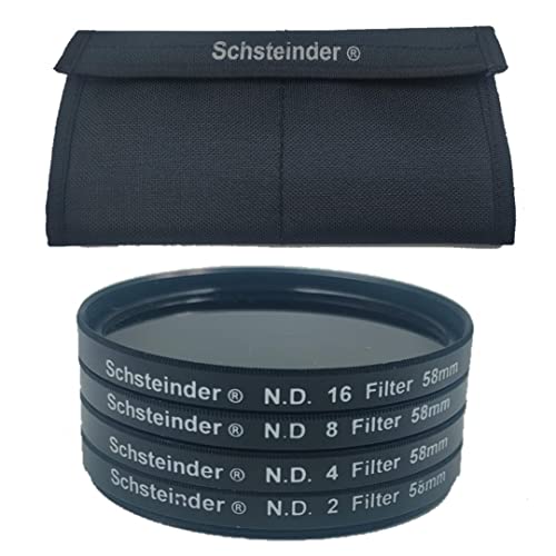 Image of 58mm Neutral Density ND Filter 2 /4 /8 /16 Kit with 4 Pocket Carry Pouch for Nikon 18-55mm /55-100mm /55-250mm /D3000 /D3100 /D3200 /D5000 /D5100 /D5500