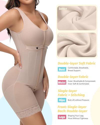 Image of SHAPSHE Fajas Colombianas Moldeadoras Full Body Shaper Postparto Post Surgery Stage 2 /3 Tummy Control Compression Garment