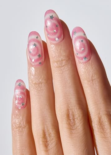 Image of ohora Semi Cured Gel Nail Strips (N Candy Swirl) - Salon-Quality Valentines Nails stickers, Works with Any Lamps, Long Lasting, Easy to Apply & Remove, Chip Resistant
