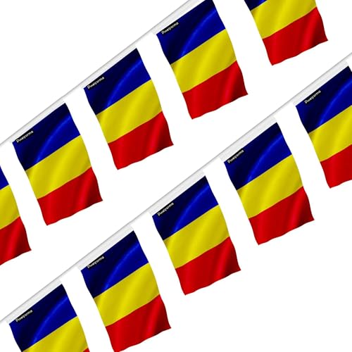 Guirlande drapeau Roumanie 18x28 cm de 20 pièces pour décoration festive