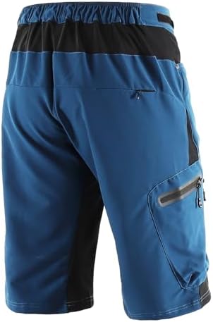ARSUXEO Fietsbroek voor heren, losse pasvorm, MTB-shorts, waterafstotend, outdoor sportbroek met 7 zakken, Grijs Zonder Pad, XXL