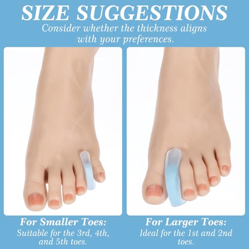 Image of LLOUSSAK 12Pcs Toe Separators for Women, Breathable Gel Toe Spacers for Men Bunions Relief, Silicone Toes Correctors for Overlapping Toes, Bigtoe Straightener, Toeprotectors for Bunion Pain (4L+8S)