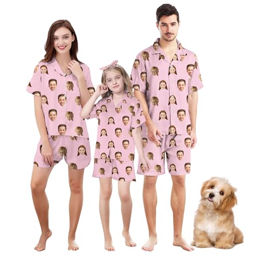 Personalized Pajamas For Women Men Set Custom Family Matching Pajamas With Photo Funny Pet Face Pjs Sleepwear Gifts