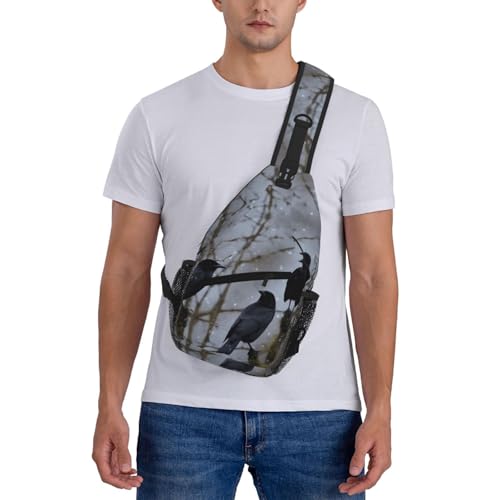 Bolso Bandolera Black Crow Birds Unisex para Viaje y Senderismo miniatura 2