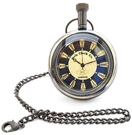 Valley Arts Personalized Royal Gold Gola Clock Dial - Brass Antique Pocket Gandhi Watch Royal Look Indian Handicraft Premium Gift Item