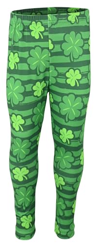 Image of Unique Baby Girls Shamrock Heart Top and Festive Clover Leggings Set