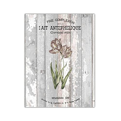 Panneau bois bouquet fleurs françaises vintage personnalisé pour mur jardin porche bureau