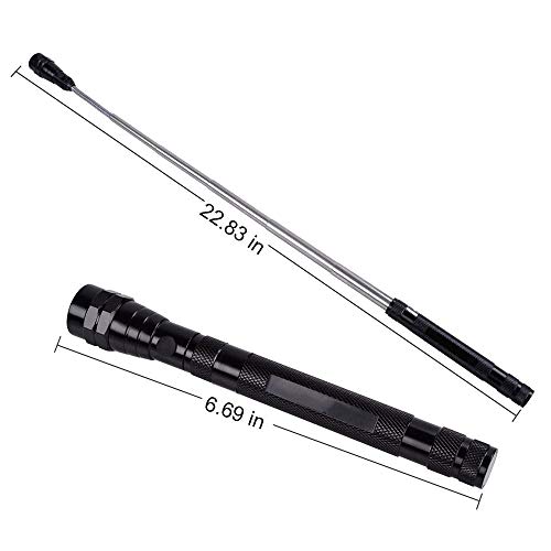 KIMILAR Telescoping Magnetic Pickup Tool, Telescoping Flexible Extensible 3 LED Flashlight, 5 Pound Magnet Telescopic Extending Torch Pick Up Tool (Max Length 22 Inch), 4 x LR44 Batteries Included - Thumbnail 4