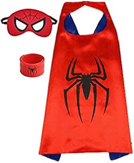 Superhero Capes for Kids, Dress up Costumes-Satin Cape and Felt Mask with Bracelet