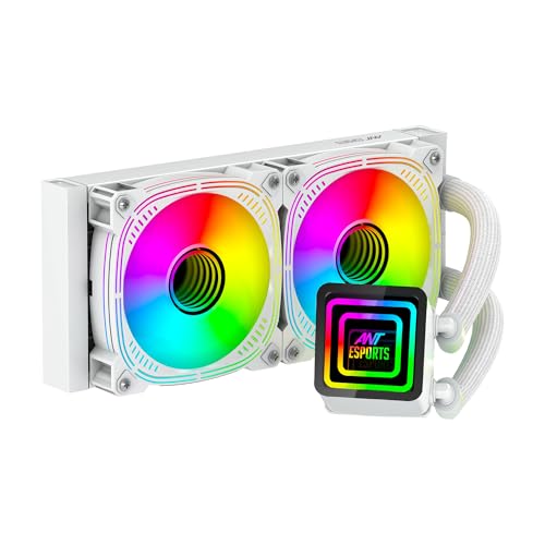 Image of Ant Esports ICE Infinite 240 ARGB 240mm ARGB Liquid Cooler /AIO with Infinity Mirror- White | Support Intel & AMD CPU Socket AM5, AM4, AM3, LGA1700, 1200, 2066, 1151