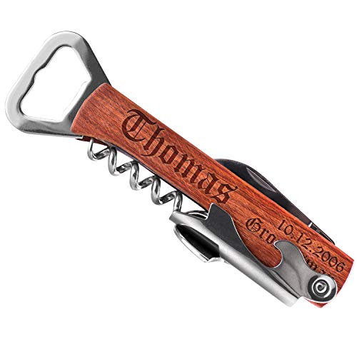 Engraved Corkscrew and Multi-Tool Custom Wine Opener Personalized Bottle Opener (SINGLE)