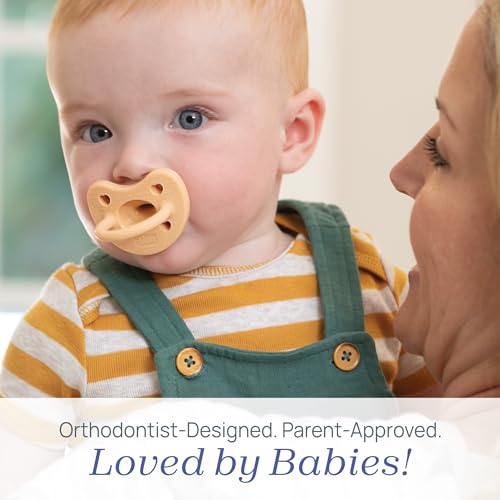 Image of Chicco PhysioForma Luxe Orthodontic Pacifier for Babies 0-6 Months, One-Piece 100% Soft Silicone, Supports Breathing, Textured Shield & Handle, Included Sterilizing Case, BPA Free, 2-Pack, Blush