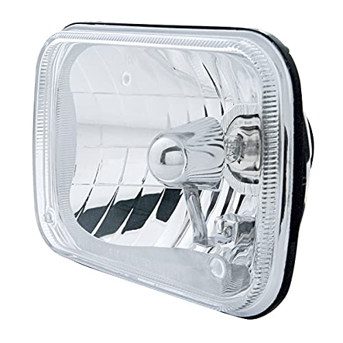 United Pacific 31389 ULTRALIT 5”x 7” Crystal Clear Glass Rectangular Headlight, Reinforced Reflector, Rugged Anti-Vibration Construction - ONE Unit