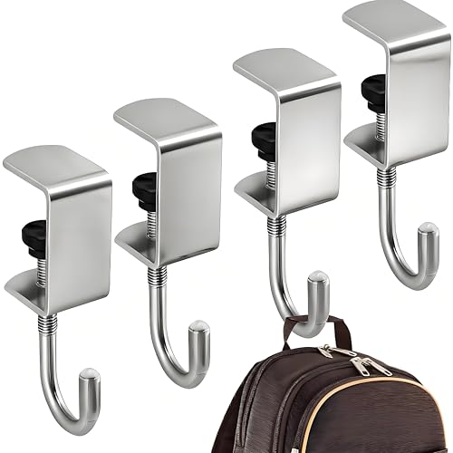 Yuiturt 4 Stück Taschenhalter für Tisch, Verstellbare Handtaschenhaken Handtaschenhalter, Tischhaken Schreibtischtaschenhalter für Schultische Bürotische Und Schlafzimmertische