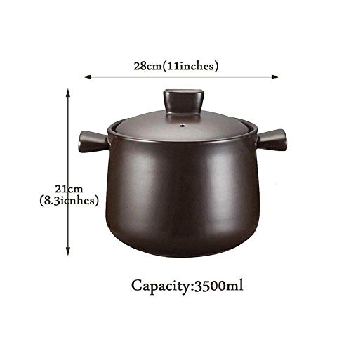 Cocotte en terre cuite 3500 ml noire pour cuisson au four - 7