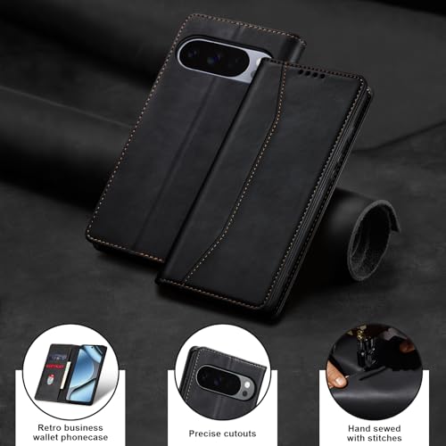 Image of Jasonyu Flip Wallet Case for Google Pixel 10 /10 Pro 5G,Black