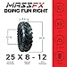 MASSFX 25x8-12 Front Tire Set (2) for All-Terrain (ATV), Utility-Task (UTV), and Side-by-Side (SxS) Vehicles - 6-Ply with 1/2