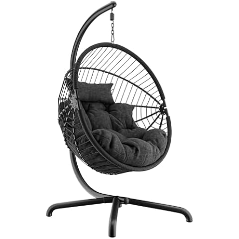 Blisswood Rattan Swing Egg Chair with Cushion Cover