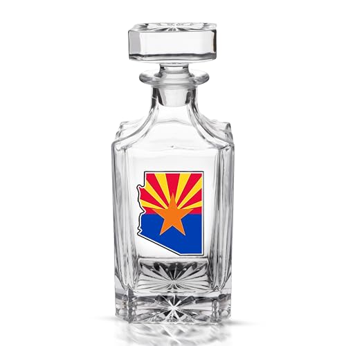 Decantador de whisky con tapón de cristal, diseño de bandera del estado de Arizona, regalo personalizado, bandera del estado de Arizona, para hombres, papá, día del padre