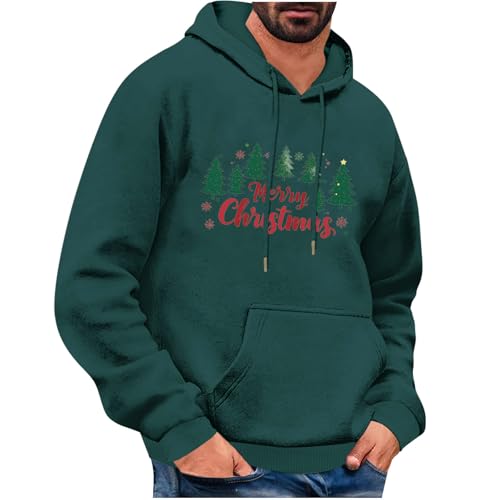 Suéteres de Navidad para hombre, con estampado de alce, casuales, sueltos, festivos, sudaderas con capucha para vacaciones, suéteres novedosos con diseño de copa de vino tinto, suéteres de manga