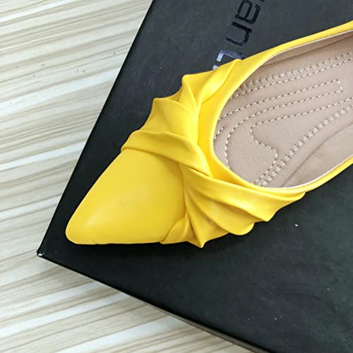 WENJIAZHIZHI Womens Ruched Bow Ballet Flats Comfortable Pointed Toe Slip On Walking Loafers Dress Shoes for Women Dressy Casual3