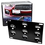 iJDMTOY No Drill Front Bumper Tow Hook License Plate Mounting Bracket Adapter Kit For 2008-2015 Infiniti G35 G37 Q60, 2014-up Infiniti Q50, 2007-2018 Nissan GT-R & 2013-2018 Nissan 370Z