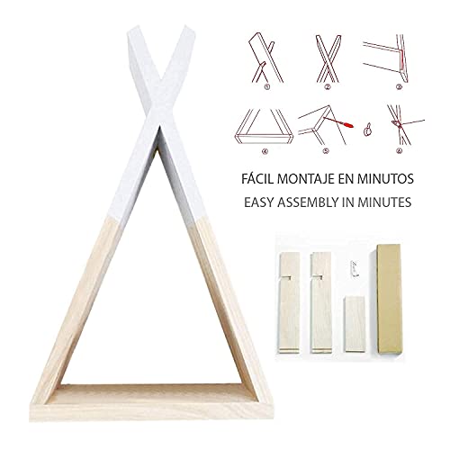 Nacnic White Nordic Style Wall Shelf. Triangle Wooden Shelf. Triangular Wooden Shelf Storage. Median #TOP5