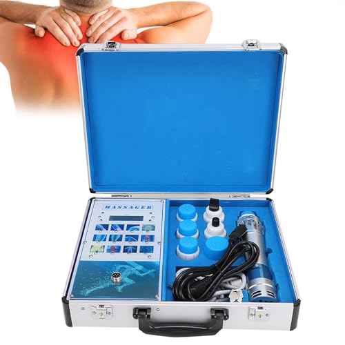 Máquina de terapia, grado médico para tratamiento de disfunción eréctil y alivio del dolor, 19 niveles de intensidad, incluye 6 cabezales de masaje (enchufe británico)