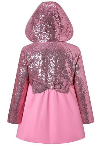 Image of Betusline Girl's Single Breasted Trench Coat Hooded Dress Coat Outerwear, 2-14 Years